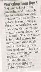 Workshop on Labview virtual instrumentation